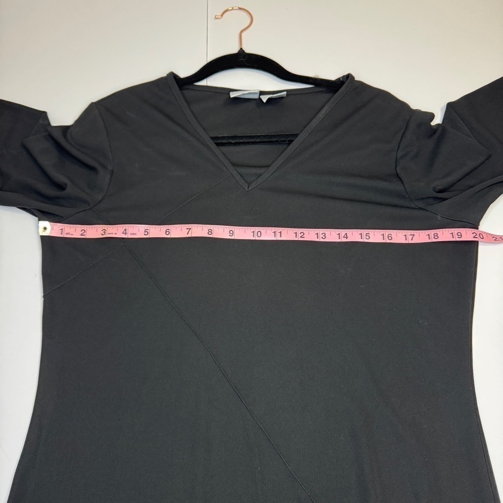 Jacqueline Ferrar Black Midi Dress | Sz Large | Made in USA | Minimalist Classic - Picture 9 of 9